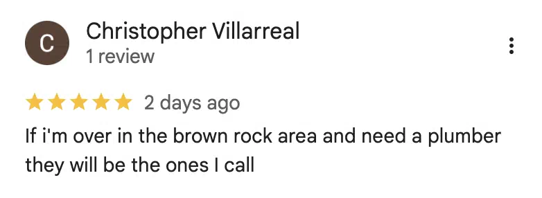 Verified 5-star Google review for Round Rock Plumbing #10