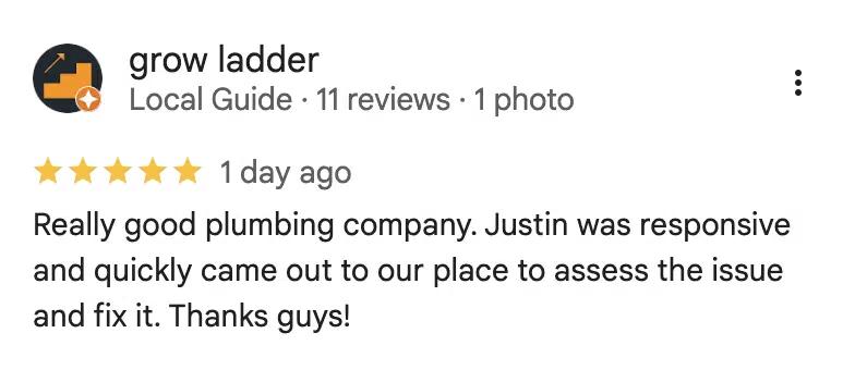 Verified 5-star Google review for Round Rock Plumbing #13
